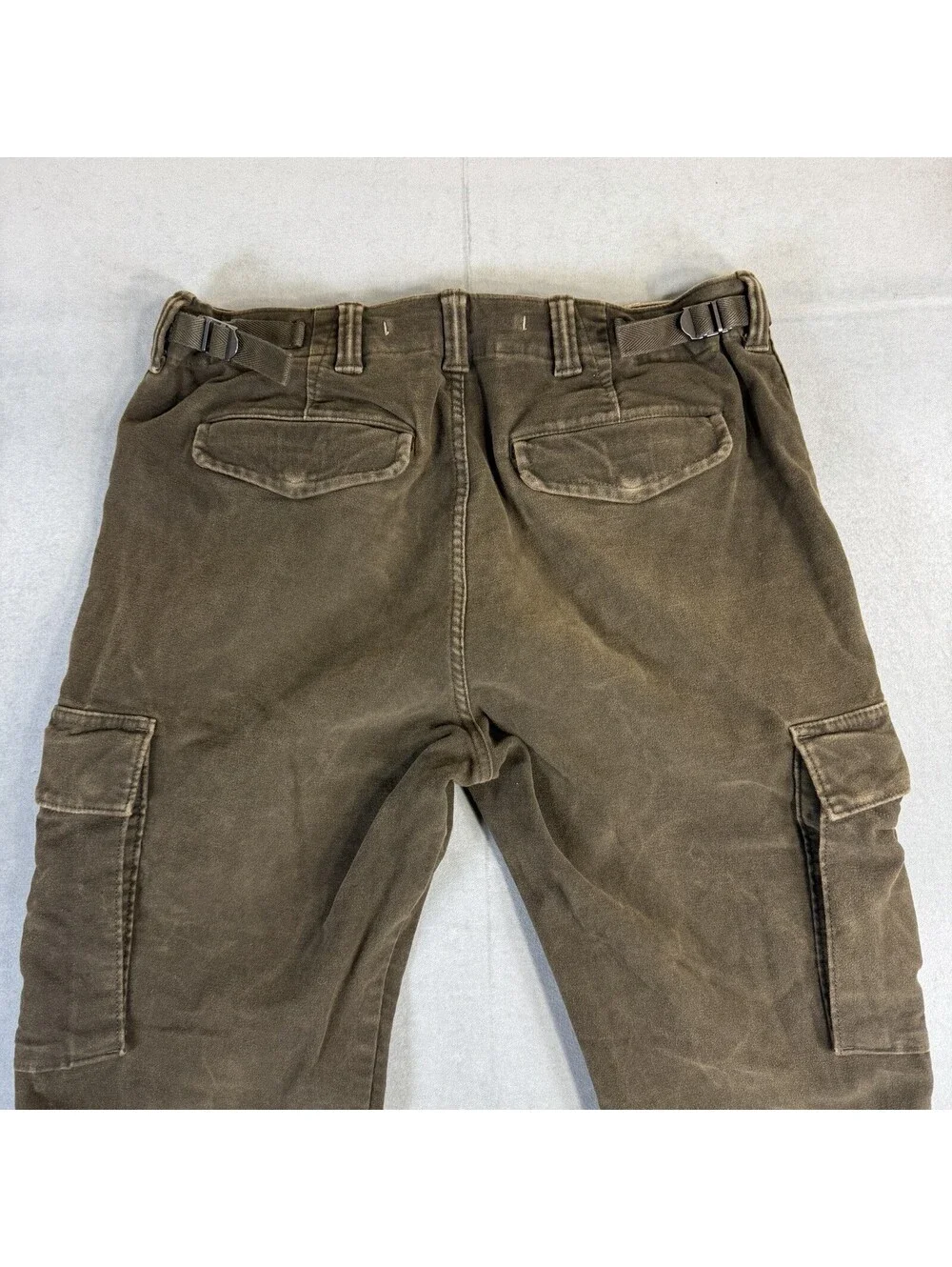 Banana Republic Traveler Cargo Pants Mens 34R Brown Moleskin Utility Surplus